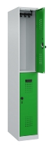 C+P Doppelstock-Spind 049300-32 Evolo PLUS bodenstehend 3 Abt.400mm je 2 Fächer Drehriegel (HxBxT)1850x1200x500mm 9016/6019