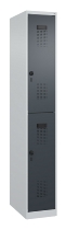 C+P Doppelstock-Spind 049300-32 Evolo PLUS bodenstehend 3 Abt.400mm je 2 Fächer Drehriegel (HxBxT)1850x1200x500mm 9016/6019