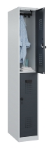 C+P Doppelstock-Spind 049300-32 Evolo PLUS bodenstehend 3 Abt.400mm je 2 Fächer Drehriegel (HxBxT)1850x1200x500mm 9016/6019