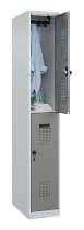 C+P Doppelstock-Spind 049300-32 Evolo PLUS bodenstehend 3 Abt.400mm je 2 Fächer Drehriegel (HxBxT)1850x1200x500mm 9016/6019