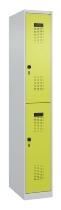C+P Doppelstock-Spind 049300-32 Evolo PLUS bodenstehend 3 Abt.400mm je 2 Fächer Drehriegel (HxBxT)1850x1200x500mm 9016/6019