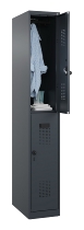 C+P Doppelstock-Spind 049300-32 Evolo PLUS bodenstehend 3 Abt.400mm je 2 Fächer Drehriegel (HxBxT)1850x1200x500mm 9016/6019