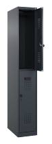 C+P Doppelstock-Spind 049300-32 Evolo PLUS bodenstehend 3 Abt.400mm je 2 Fächer Drehriegel (HxBxT)1850x1200x500mm 9016/6019