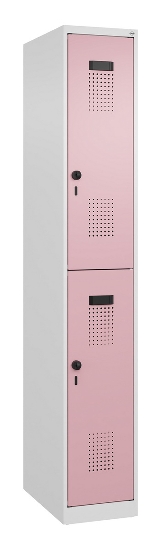 C+P Doppelstock-Spind 049300-32 Evolo PLUS bodenstehend 3 Abt.400mm je 2 Fächer Drehriegel (HxBxT)1850x1200x500mm 9016/6019