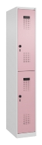 C+P Doppelstock-Spind 049300-32 Evolo PLUS bodenstehend 3 Abt.400mm je 2 Fächer Drehriegel (HxBxT)1850x1200x500mm 9016/6019