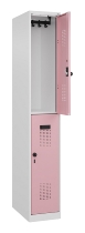 C+P Doppelstock-Spind 049300-32 Evolo PLUS bodenstehend 3 Abt.400mm je 2 Fächer Drehriegel (HxBxT)1850x1200x500mm 9016/6019