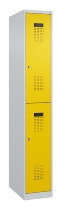 C+P Doppelstock-Spind 049300-32 Evolo PLUS bodenstehend 3 Abt.400mm je 2 Fächer Drehriegel (HxBxT)1850x1200x500mm 9016/6019