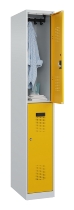 C+P Doppelstock-Spind 049300-32 Evolo PLUS bodenstehend 3 Abt.400mm je 2 Fächer Drehriegel (HxBxT)1850x1200x500mm 9016/6019