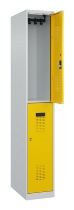 C+P Doppelstock-Spind 049300-32 Evolo PLUS bodenstehend 3 Abt.400mm je 2 Fächer Drehriegel (HxBxT)1850x1200x500mm 9016/6019