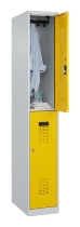 C+P Doppelstock-Spind 049300-32 Evolo PLUS bodenstehend 3 Abt.400mm je 2 Fächer Drehriegel (HxBxT)1850x1200x500mm 9016/6019