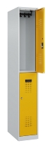 C+P Doppelstock-Spind 049300-32 Evolo PLUS bodenstehend 3 Abt.400mm je 2 Fächer Drehriegel (HxBxT)1850x1200x500mm 9016/6019