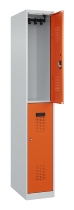 C+P Doppelstock-Spind 049300-32 Evolo PLUS bodenstehend 3 Abt.400mm je 2 Fächer Drehriegel (HxBxT)1850x1200x500mm 9016/6019
