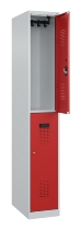 C+P Doppelstock-Spind 049300-32 Evolo PLUS bodenstehend 3 Abt.400mm je 2 Fächer Drehriegel (HxBxT)1850x1200x500mm 9016/6019