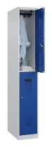 C+P Doppelstock-Spind 049300-32 Evolo PLUS bodenstehend 3 Abt.400mm je 2 Fächer Drehriegel (HxBxT)1850x1200x500mm 9016/6019
