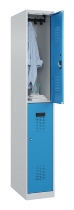 C+P Doppelstock-Spind 049300-32 Evolo PLUS bodenstehend 3 Abt.400mm je 2 Fächer Drehriegel (HxBxT)1850x1200x500mm 9016/6019