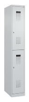 C+P Doppelstock-Spind 049300-32 Evolo PLUS bodenstehend 3 Abt.400mm je 2 Fächer Drehriegel (HxBxT)1850x1200x500mm 9016/6019