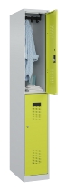 C+P Doppelstock-Spind 049300-32 Evolo PLUS bodenstehend 3 Abt.400mm je 2 Fächer Drehriegel (HxBxT)1850x1200x500mm 9016/6019