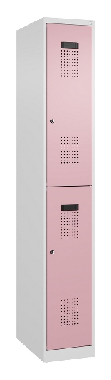 C+P Doppelstock-Spind 049300-32 Evolo PLUS bodenstehend 3 Abt.400mm je 2 Fächer Drehriegel (HxBxT)1850x1200x500mm 9016/6019