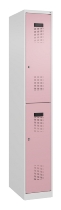 C+P Doppelstock-Spind 049300-32 Evolo PLUS bodenstehend 3 Abt.400mm je 2 Fächer Drehriegel (HxBxT)1850x1200x500mm 9016/6019