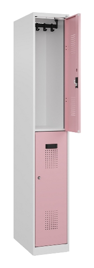 C+P Doppelstock-Spind 049300-32 Evolo PLUS bodenstehend 3 Abt.400mm je 2 Fächer Drehriegel (HxBxT)1850x1200x500mm 9016/6019