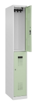 C+P Doppelstock-Spind 049300-32 Evolo PLUS bodenstehend 3 Abt.400mm je 2 Fächer Drehriegel (HxBxT)1850x1200x500mm 9016/6019