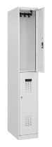 C+P Doppelstock-Spind 049300-32 Evolo PLUS bodenstehend 3 Abt.400mm je 2 Fächer Drehriegel (HxBxT)1850x1200x500mm 9016/6019