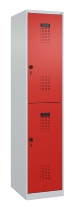 C+P Doppelstock-Spind 049300-32 Evolo PLUS bodenstehend 3 Abt.400mm je 2 Fächer Drehriegel (HxBxT)1850x1200x500mm 9016/6019