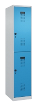 C+P Doppelstock-Spind 049300-32 Evolo PLUS bodenstehend 3 Abt.400mm je 2 Fächer Drehriegel (HxBxT)1850x1200x500mm 9016/6019