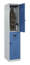 C+P Doppelstock-Spind 049300-32 Evolo PLUS bodenstehend 3 Abt.400mm je 2 Fächer Drehriegel (HxBxT)1850x1200x500mm 9016/6019