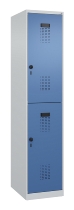C+P Doppelstock-Spind 049300-32 Evolo PLUS bodenstehend 3 Abt.400mm je 2 Fächer Drehriegel (HxBxT)1850x1200x500mm 9016/6019
