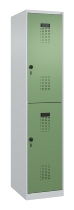C+P Doppelstock-Spind 049300-32 Evolo PLUS bodenstehend 3 Abt.400mm je 2 Fächer Drehriegel (HxBxT)1850x1200x500mm 9016/6019