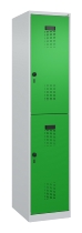 C+P Doppelstock-Spind 049300-32 Evolo PLUS bodenstehend 3 Abt.400mm je 2 Fächer Drehriegel (HxBxT)1850x1200x500mm 9016/6019