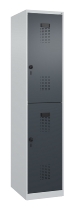 C+P Doppelstock-Spind 049300-32 Evolo PLUS bodenstehend 3 Abt.400mm je 2 Fächer Drehriegel (HxBxT)1850x1200x500mm 9016/6019