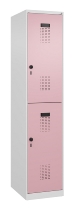 C+P Doppelstock-Spind 049300-32 Evolo PLUS bodenstehend 3 Abt.400mm je 2 Fächer Drehriegel (HxBxT)1850x1200x500mm 9016/6019