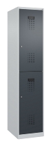 C+P Doppelstock-Spind 049300-32 Evolo PLUS bodenstehend 3 Abt.400mm je 2 Fächer Drehriegel (HxBxT)1850x1200x500mm 9016/6019