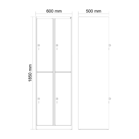 C+P Doppelstock-Spind 049300-32 Evolo PLUS bodenstehend 3 Abt.400mm je 2 Fächer Drehriegel (HxBxT)1850x1200x500mm 9016/6019