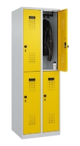 C+P Doppelstock-Spind 049300-32 Evolo PLUS bodenstehend 3 Abt.400mm je 2 Fächer Drehriegel (HxBxT)1850x1200x500mm 9016/6019