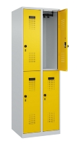 C+P Doppelstock-Spind 049300-32 Evolo PLUS bodenstehend 3 Abt.400mm je 2 Fächer Drehriegel (HxBxT)1850x1200x500mm 9016/6019
