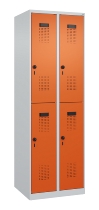 C+P Doppelstock-Spind 049300-32 Evolo PLUS bodenstehend 3 Abt.400mm je 2 Fächer Drehriegel (HxBxT)1850x1200x500mm 9016/6019