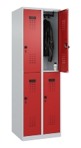 C+P Doppelstock-Spind 049300-32 Evolo PLUS bodenstehend 3 Abt.400mm je 2 Fächer Drehriegel (HxBxT)1850x1200x500mm 9016/6019