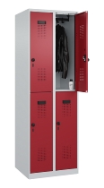 C+P Doppelstock-Spind 049300-32 Evolo PLUS bodenstehend 3 Abt.400mm je 2 Fächer Drehriegel (HxBxT)1850x1200x500mm 9016/6019