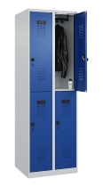 C+P Doppelstock-Spind 049300-32 Evolo PLUS bodenstehend 3 Abt.400mm je 2 Fächer Drehriegel (HxBxT)1850x1200x500mm 9016/6019
