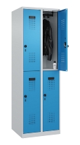 C+P Doppelstock-Spind 049300-32 Evolo PLUS bodenstehend 3 Abt.400mm je 2 Fächer Drehriegel (HxBxT)1850x1200x500mm 9016/6019