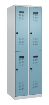 C+P Doppelstock-Spind 049300-32 Evolo PLUS bodenstehend 3 Abt.400mm je 2 Fächer Drehriegel (HxBxT)1850x1200x500mm 9016/6019