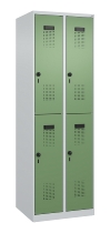 C+P Doppelstock-Spind 049300-32 Evolo PLUS bodenstehend 3 Abt.400mm je 2 Fächer Drehriegel (HxBxT)1850x1200x500mm 9016/6019