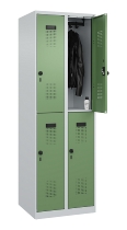 C+P Doppelstock-Spind 049300-32 Evolo PLUS bodenstehend 3 Abt.400mm je 2 Fächer Drehriegel (HxBxT)1850x1200x500mm 9016/6019