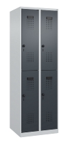 C+P Doppelstock-Spind 049300-32 Evolo PLUS bodenstehend 3 Abt.400mm je 2 Fächer Drehriegel (HxBxT)1850x1200x500mm 9016/6019