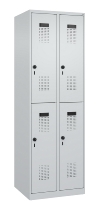 C+P Doppelstock-Spind 049300-32 Evolo PLUS bodenstehend 3 Abt.400mm je 2 Fächer Drehriegel (HxBxT)1850x1200x500mm 9016/6019