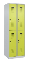 C+P Doppelstock-Spind 049300-32 Evolo PLUS bodenstehend 3 Abt.400mm je 2 Fächer Drehriegel (HxBxT)1850x1200x500mm 9016/6019