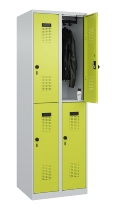 C+P Doppelstock-Spind 049300-32 Evolo PLUS bodenstehend 3 Abt.400mm je 2 Fächer Drehriegel (HxBxT)1850x1200x500mm 9016/6019